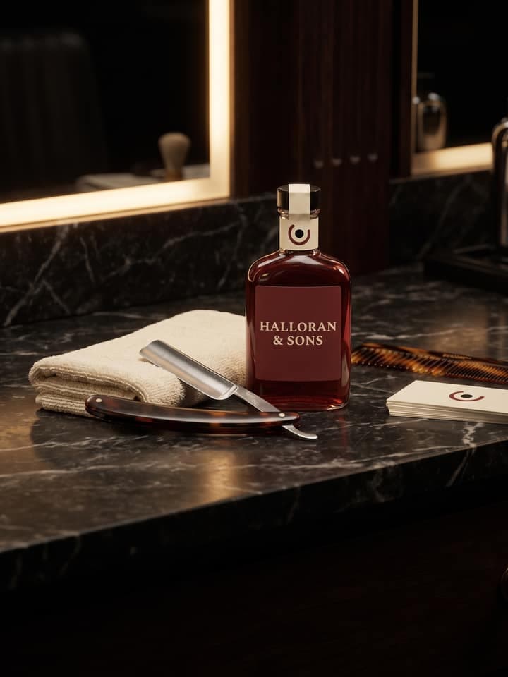Halloran & Sons, identitatea pe care o produce acest șablon, aplicată